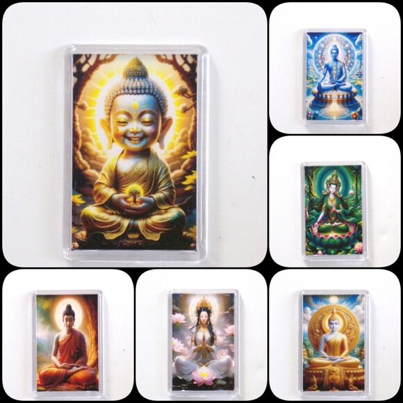 Hand-Crafted Acrylic Fridge Magnets Buddha Guan‑Yin Dragon Tara Spiritual Gift - Picture 2 of 6